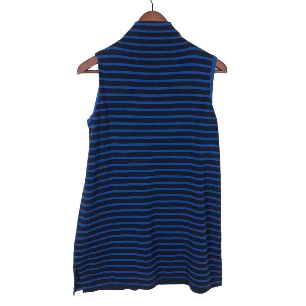 NWT Chico's Zenergy Top Mockneck Stripe Tank Belladona Blue Size 1 US Medium - Picture 2 of 6